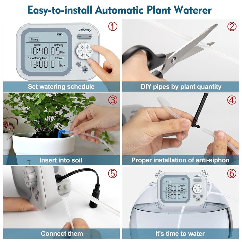 beday Automatic Plant Waterer Replacement Kit for 15 Potted Plants, Accessories Expansion Set for Auto Drip Irrigation Programmable Self Watering Timer Devices - Image 5